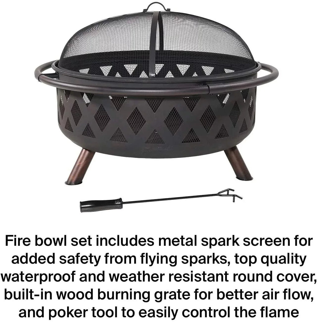 And Campfire Pit Fire Pit Wood Ambrose Grill Outdoor Burning Portable