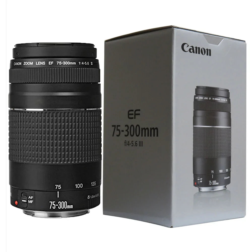 Holder f/4.0-5.6 Canon + Lens 75-300mm Cap EF Filter + UV + III Pen 58mm Lens