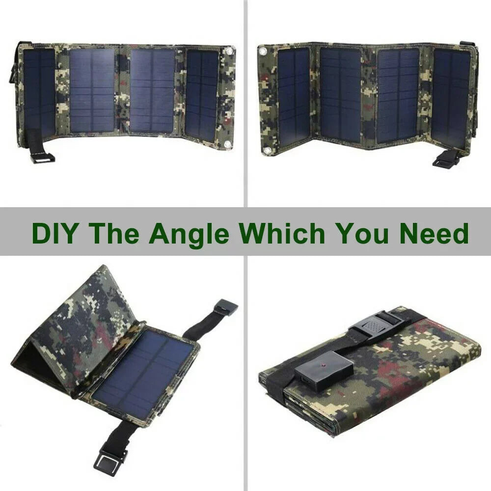 Hiking Outdoor 80W USB Power Panel Phone Folding JLLOM Solar Camping Bank Charger
