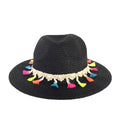 Panama Black Tassel Straw Hat, Festive Fashion Culture