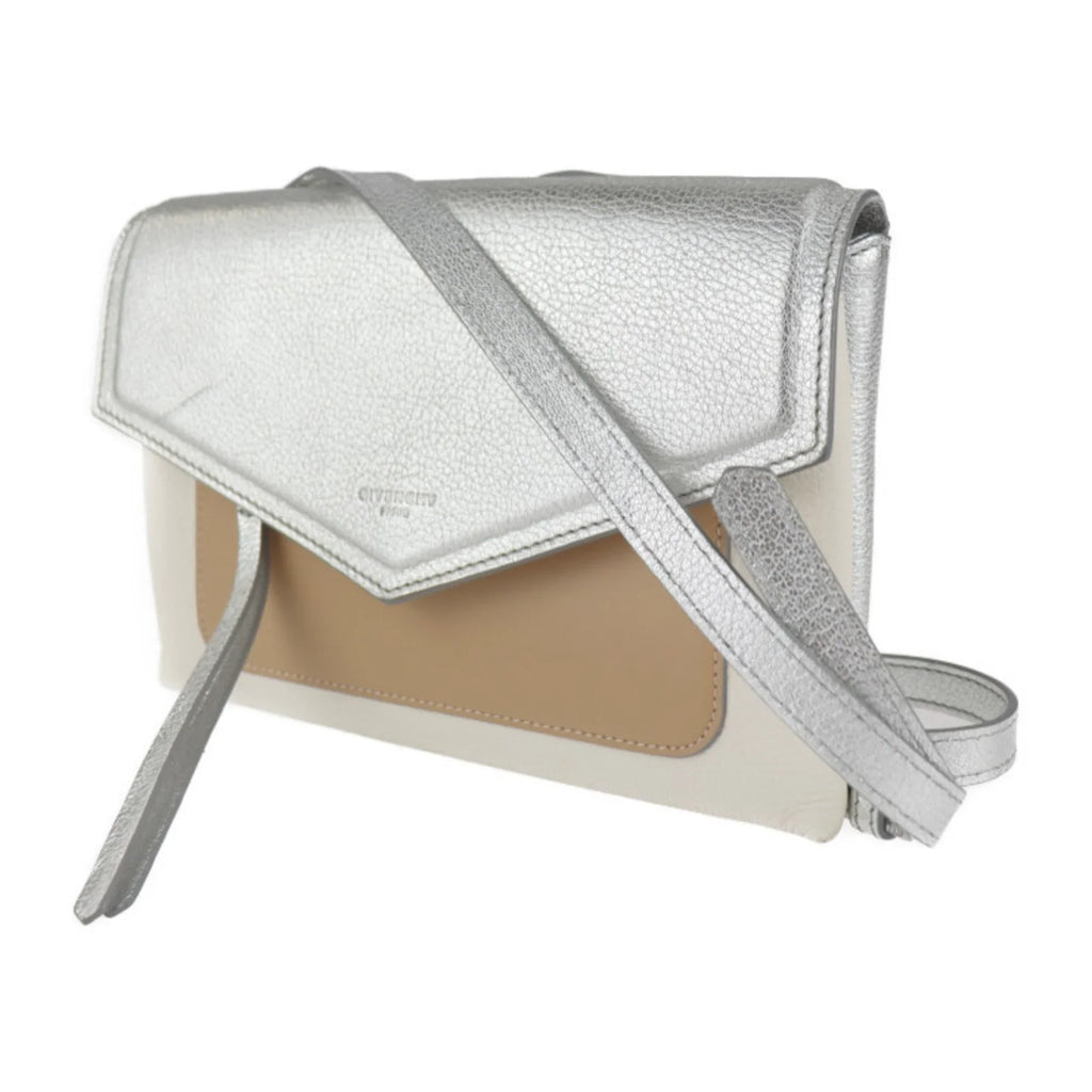 Duet silver leather Givenchy brown shoulder ivory BB500VB01C Pre-Owned (Good) bag