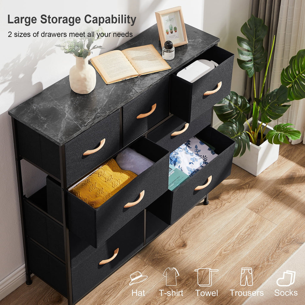 of for Stand, Organizer Drawers Units, Storage Drawers, Bigroof for Chests Clothes, Dresser Wooden with & with Tower TV Black 9 Closet, Wide Fabric Top, Dresser Fabric Bins Bedroom Dresser