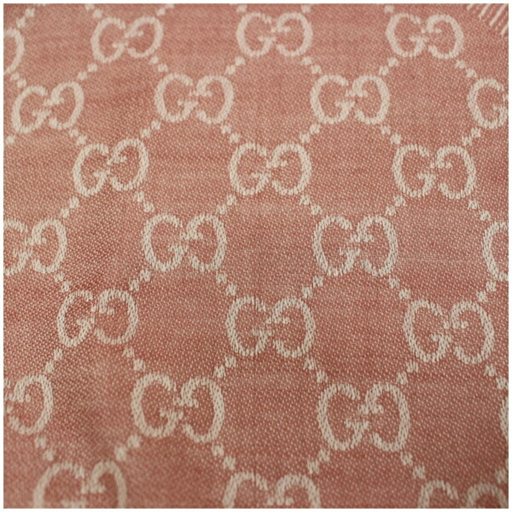 large GG ladies GUCCI Gucci wool shawl pink (Good) silk stole Pre-Owned pattern