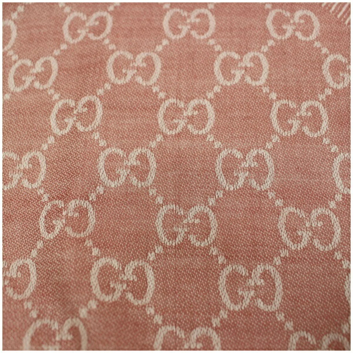 large GG ladies GUCCI Gucci wool shawl pink (Good) silk stole Pre-Owned pattern