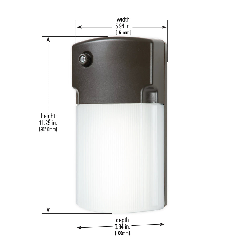 Outdoor Pack Wall Integrated Photocell LED with to Dusk Sensor HALO Dawn Bronze Outdoor Light
