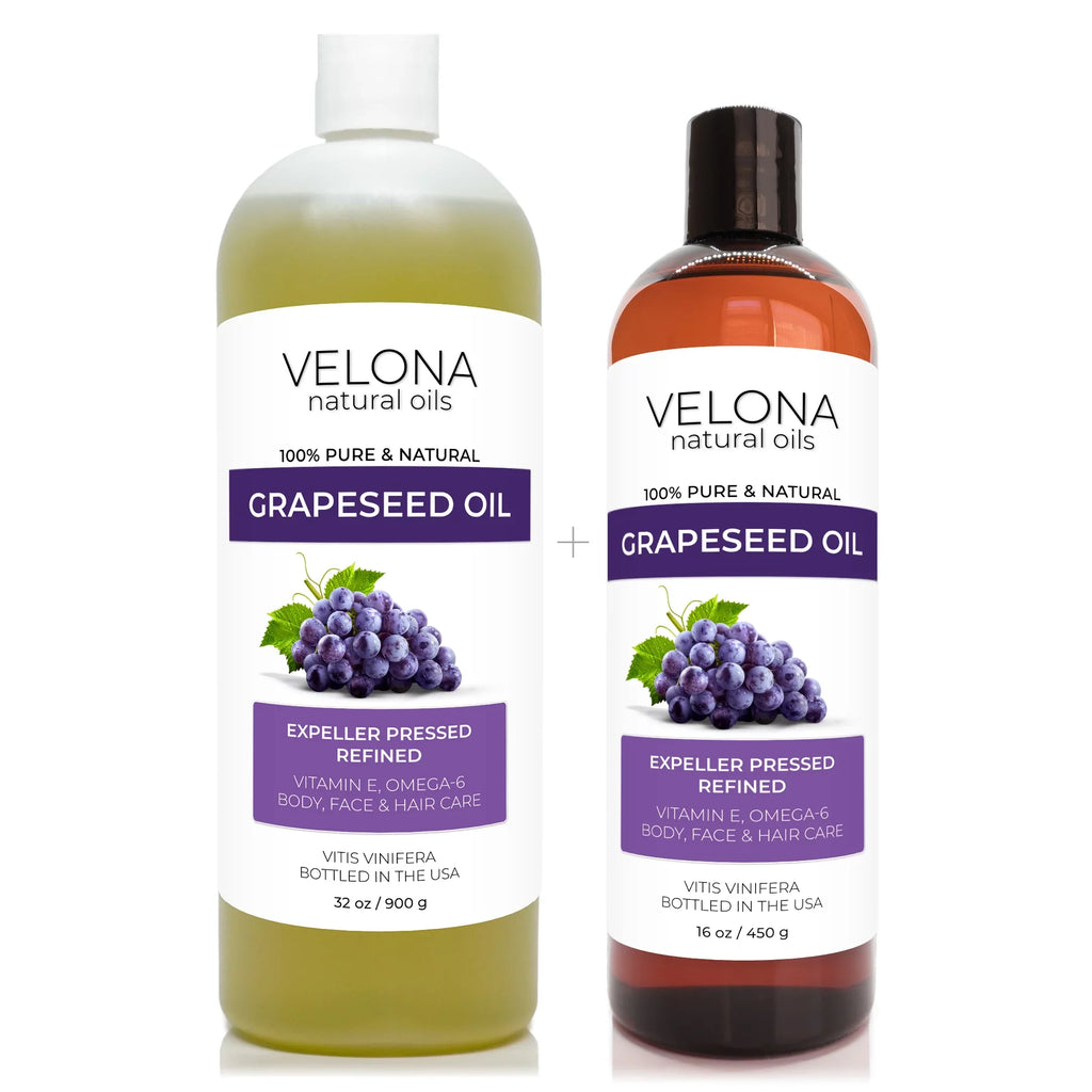 Refined, | | Pure Grapeseed and oz 32 Care Hair - Cold Natural Face, pressed Oil 100% Carrier | Cooking, Velona Skin, Body, Oil