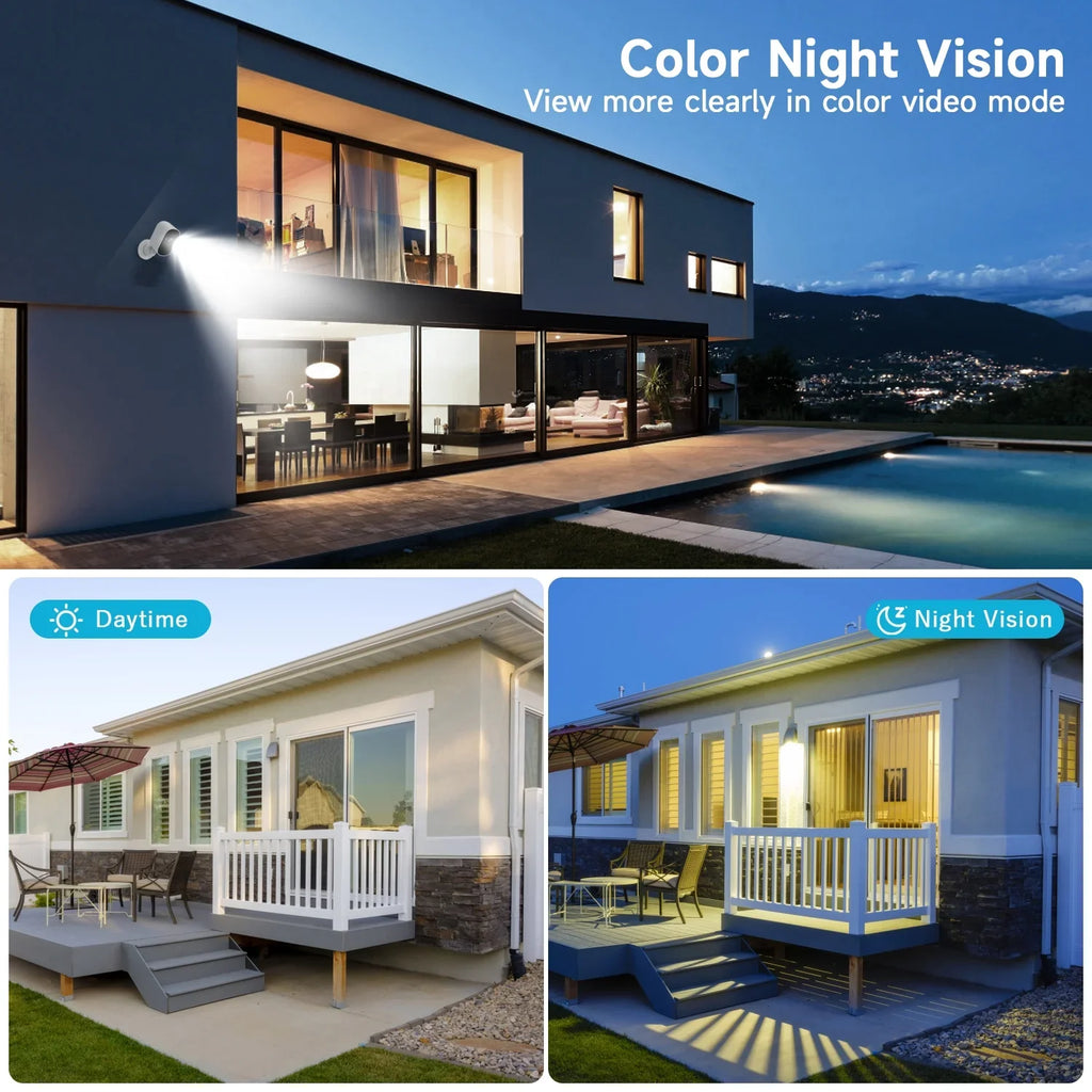 Outdoor, Spotlight Camera Cloud/SD Motion 4MP Storage, Home PIR 2.4GHz XVIM Waterproof, Detection with Powered Security Card Security WiFi, Battery Audio, Vision, Camera Night Wireless 2.5K 2-Way