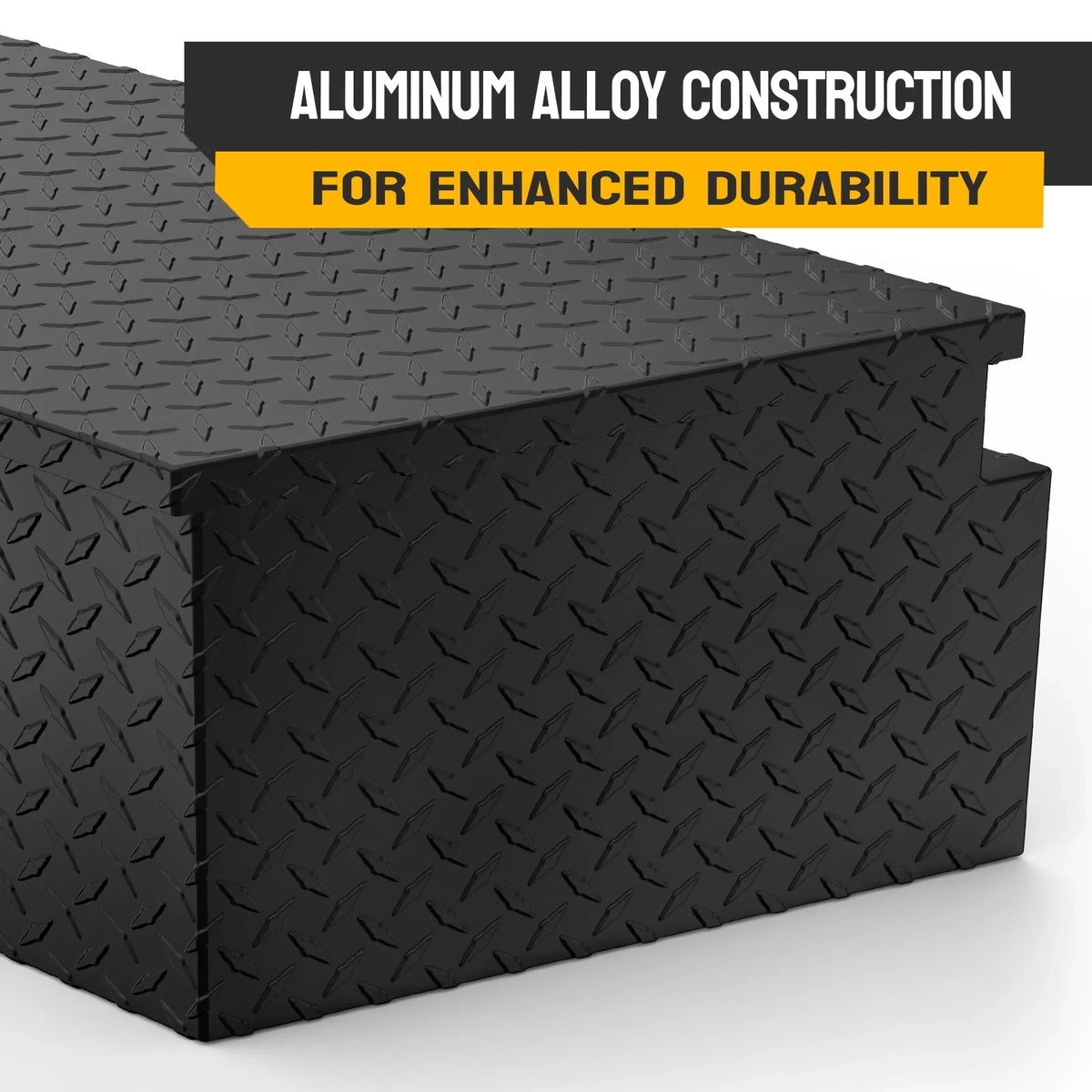 Truck Lock Plate Storage Trailer for Tongue Toolbox Black Aluminum & Trailer, Tool RV, Box Diamond Keys, Inch with 39 Pickup ATV, Organizer TUFFIOM Bed, Truck