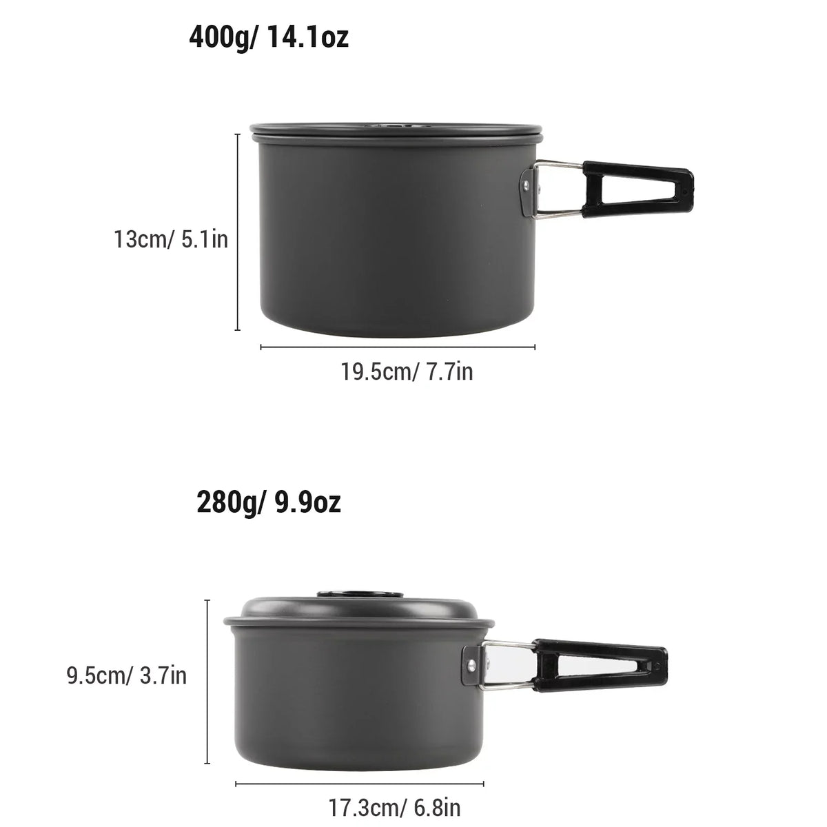 Kettle Pan Cookware for Backpacking Kit with Yabuy Non-Stick Set and Hiking Camping Pot Mess Camping