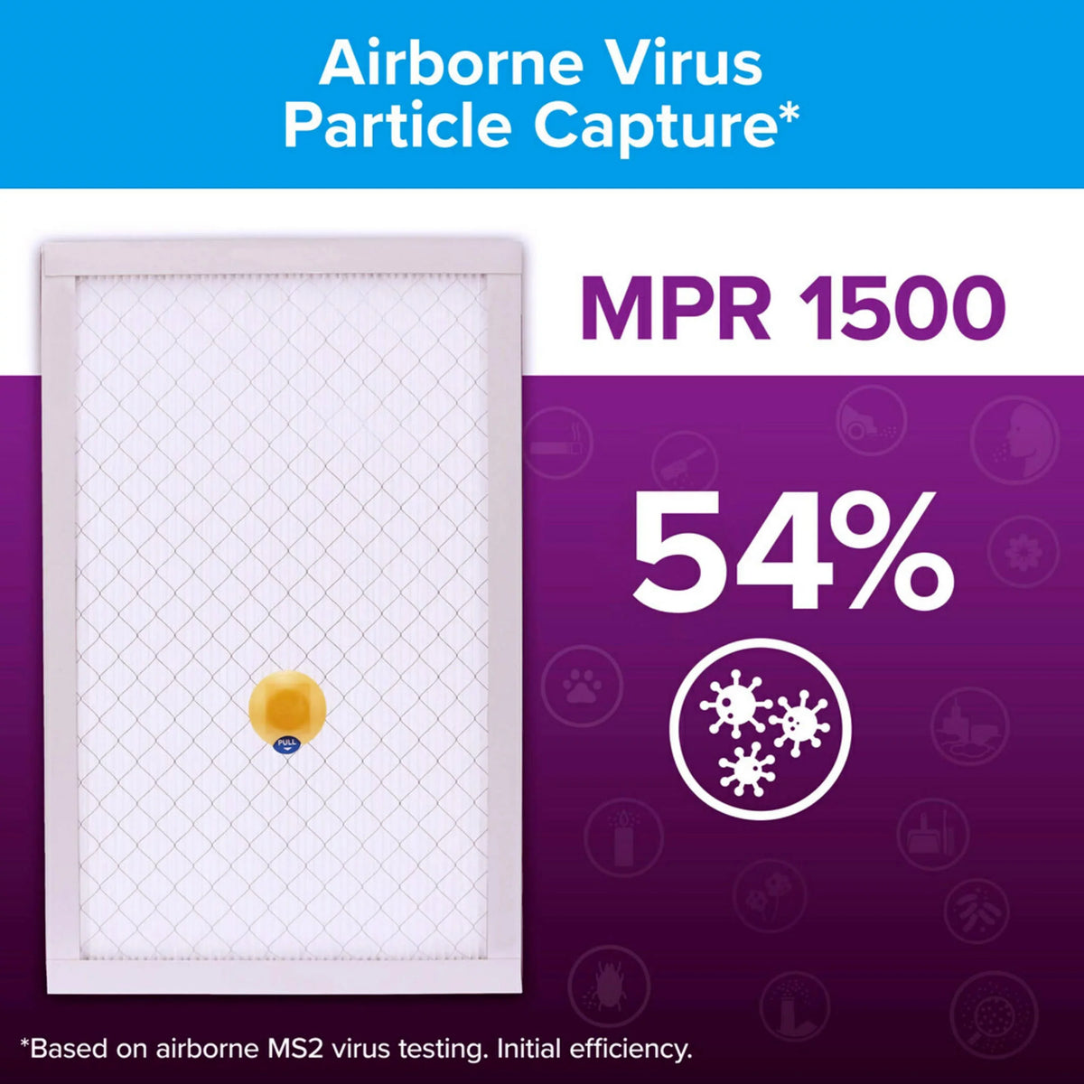 Allergen, 1 Virus, MERV MPR Filtrete Smart 12, 16x25x1 Air Filter, 1500 Bacteria Filter