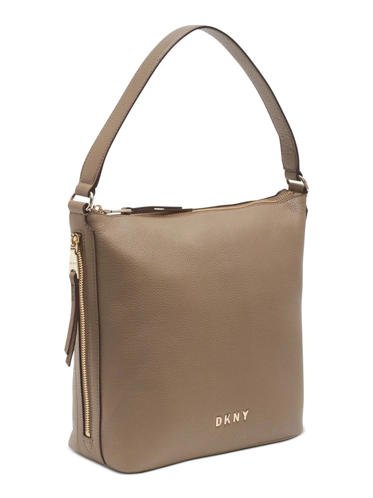 Purse DKNY Leather Hobo Adjustable Handbag Women's Strap Brown