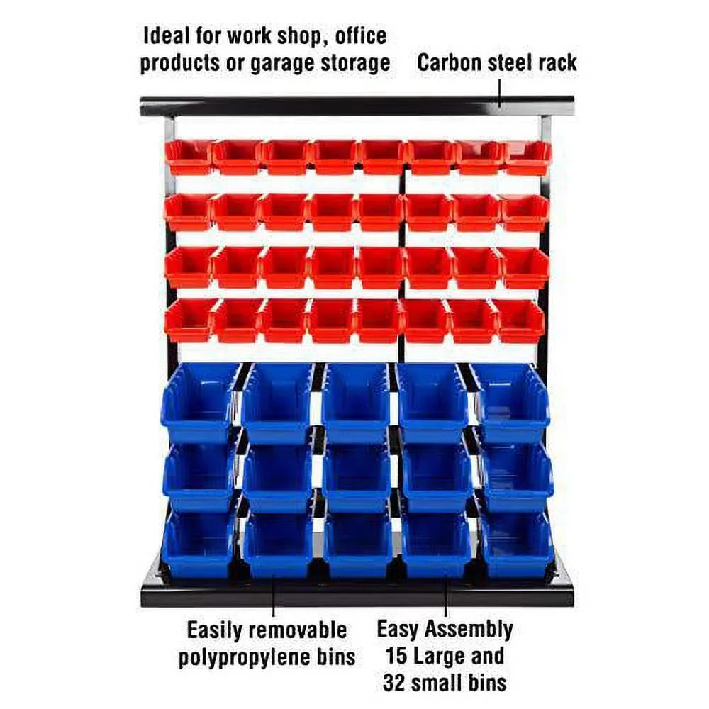 Mountable Rack Bin Removeable 47 Container Tools with for Stalwart Storage 75-ST6079 Drawers Organizer-Wall