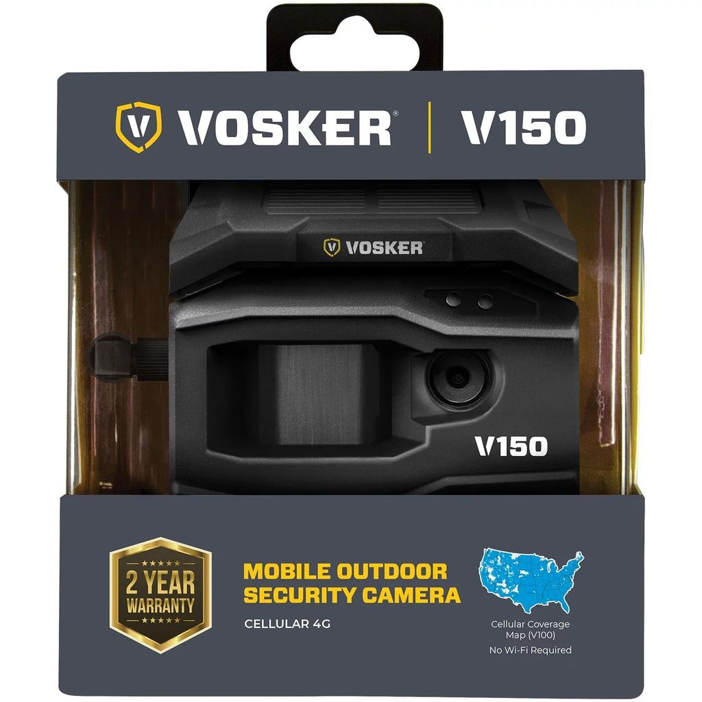 Cellular 1202 Nation VOSKER Solar-Powered Camera LTE V150 Security Wide Network) Outdoor (US