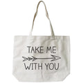 Tote Women's with Arrow Me Bag Sign You -18x14inches Take - Canvas Natural
