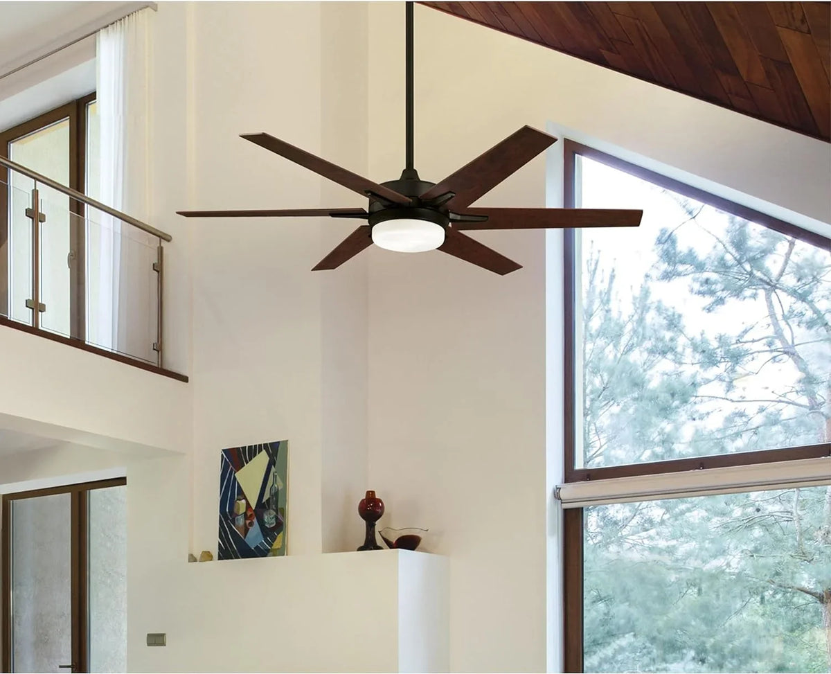 Control, Frosted and Inch, Compatible Opal GOURE Home 74002B00 Smart Black-Bronze Light, with Transitional Alexa with Google 60 WiFi Amazon Remote Glass LED Fan Ceiling Cayuga, Finish, Lighting
