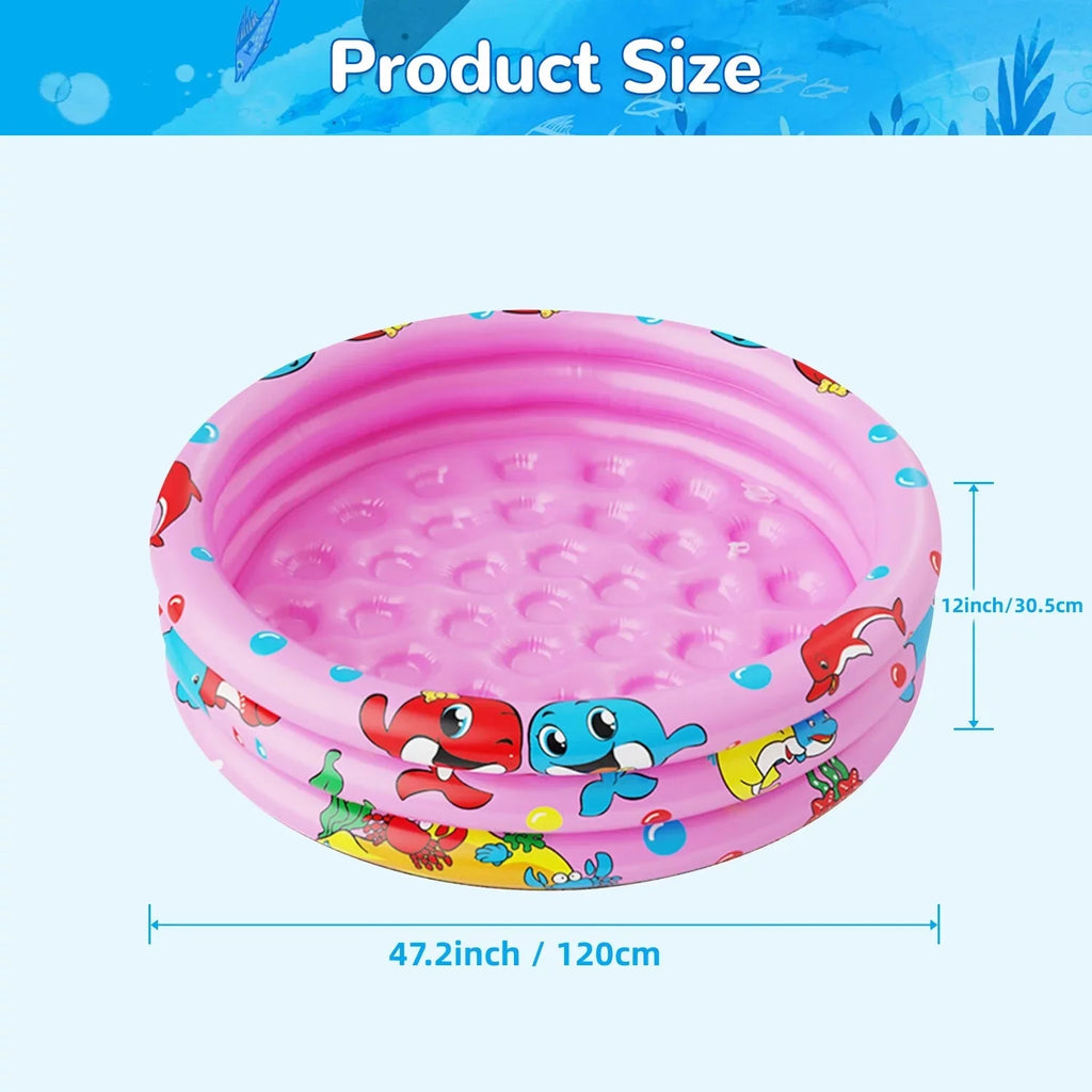 Inflatable Pool inflatable Swimming Swimming Indoor&Outdoor 3 Baby Ring Kids/Girls/Boys,Pink Pools, Center Kiddie Game 47"x12" Pool for for Play Paddling Kids, Water Round Portable Toddler
