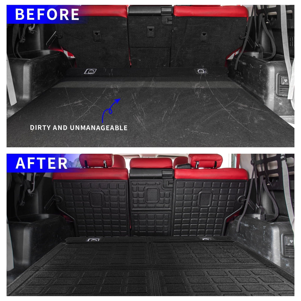 4Runner Seat Toyota Tray) Runner Fit 2013-2023 Cargo Trunk 4 Mat All (Fit Weather Cargo Liner Protector Without 2022 Mat Back Cover Accessories Mats Floor Sliding
