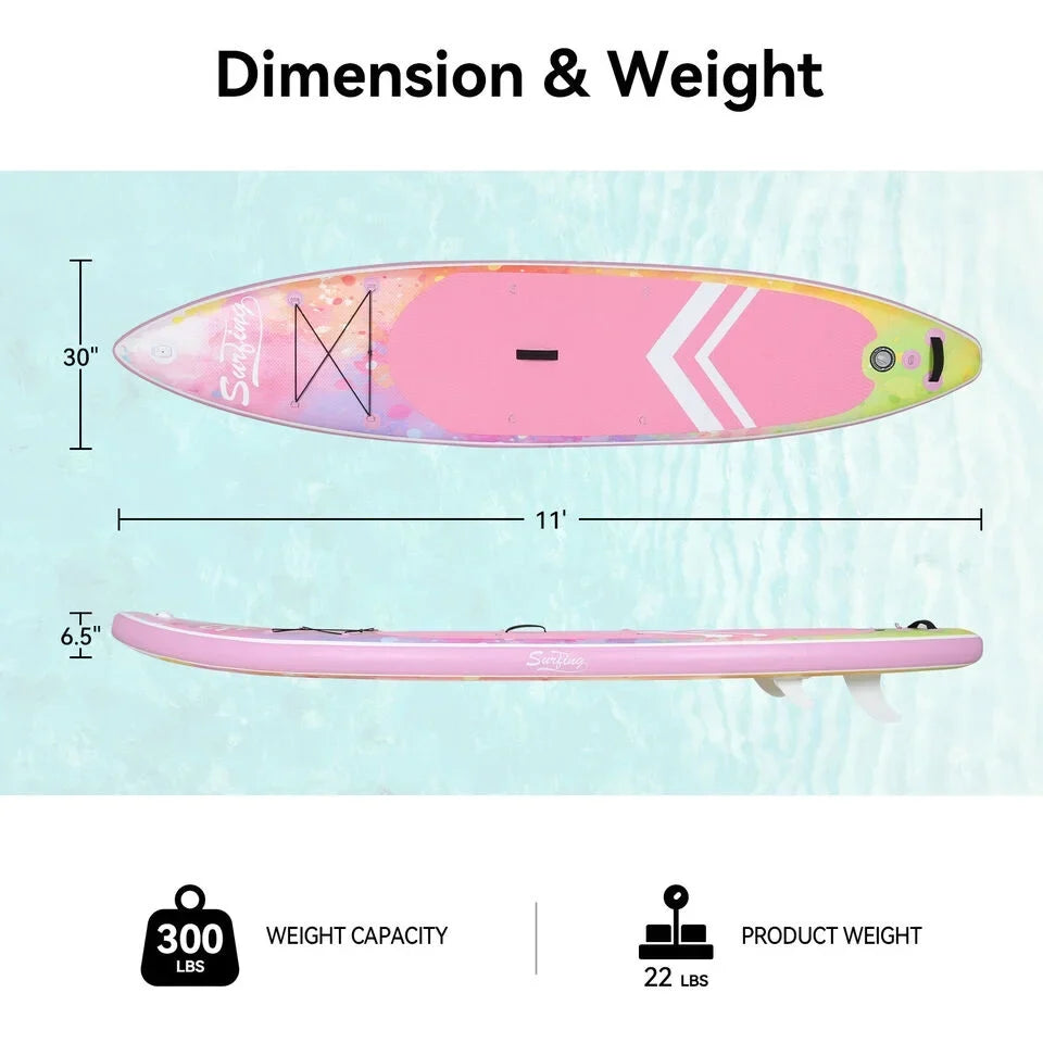 Kayak Inflatable FULLWATT Seat Board Kit Stand Paddle Complete with Surfboard Up SUP 11FT