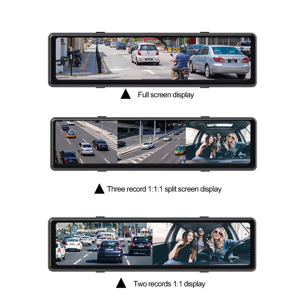 and Car CarPlay Auto, Wireless 3 Camera with IPS DVR, Reversing Cam Dash Cameras Portable 11.26" Bluetooth, with Screen Android Touch