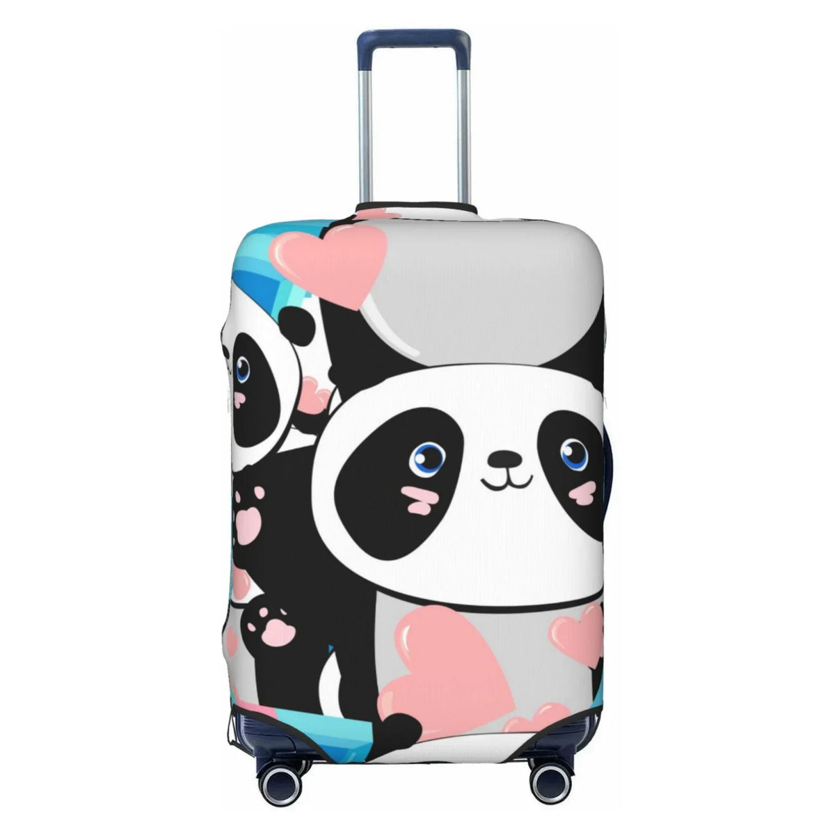 Medium Looking Hearts Luggage Anti-Scratch Cover,Durable, Cute Washable Suitcase Pink New Haiem Keep - Protector Technology Luggage With Your Panda