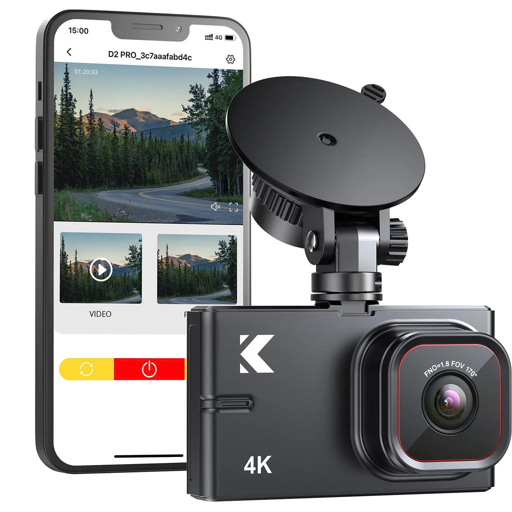 Rear 4K with Front Cam and Version] Dash Dual 256GB Vision 1080P Parking - Monitor, with Cam Cars, for Dash Pro Rear and Camera and D2 WiFi Supported[Upgraded Front Dashboard Kingslim Night Car 4K