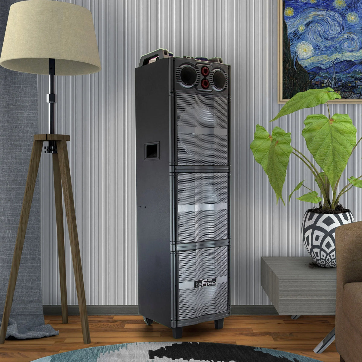 & Speaker beFree Bluetooth w/Triple Portable Sound beFree Microphone Subwoofers 10"