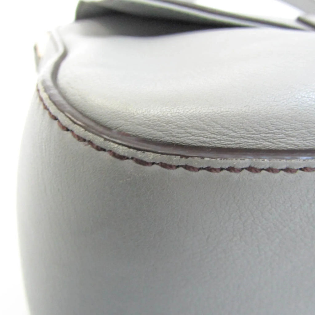 Leather Big Pre-Owned Mamma Shoulder (Good) Fendi Bucket 8BR638 Gray Women's Bag