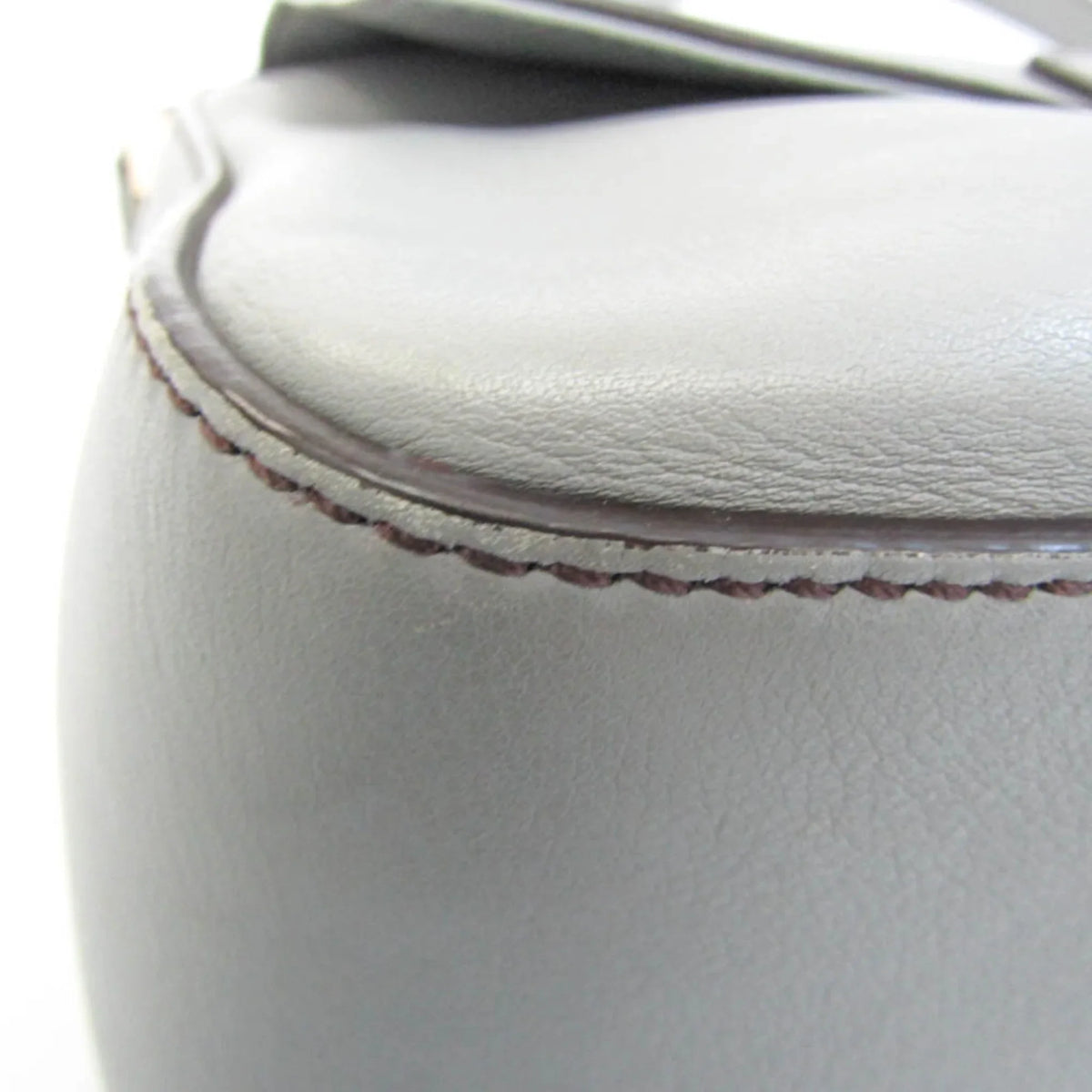Leather Big Pre-Owned Mamma Shoulder (Good) Fendi Bucket 8BR638 Gray Women's Bag