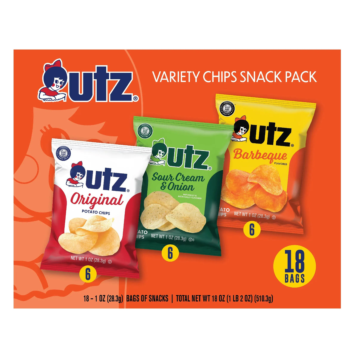 Potato 1 Count Gluten-Free, oz, Pack, Pack, Chips, Chip Variety Utz 18