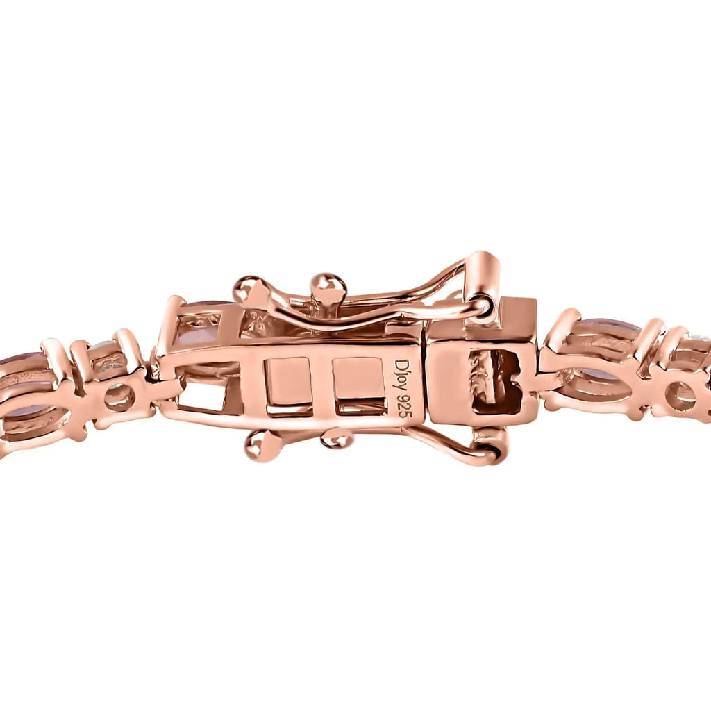Vermeil Silver Sterling Plated Jewelry 925 Rose for 5.74 Gifts Ct Size Shop Moissanite Oval Mom Birthday Bracelet 8" Day Mothers Tourmaline Gold LC