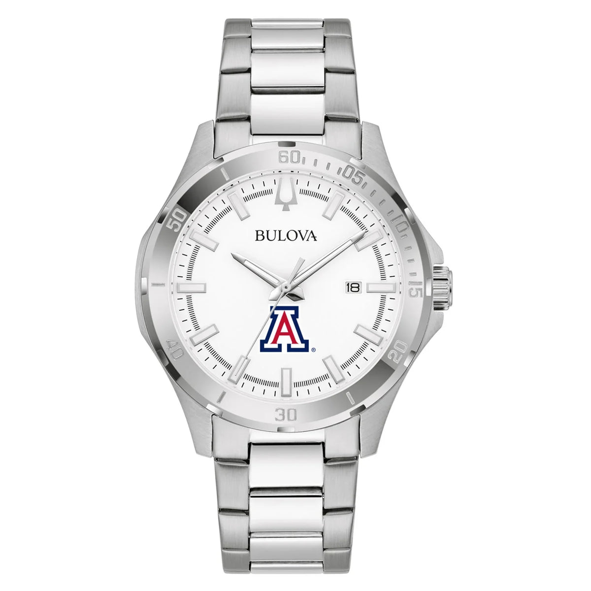 Silver Wildcats Sport Stainless Classic Men's Bulova Watch Steel Arizona