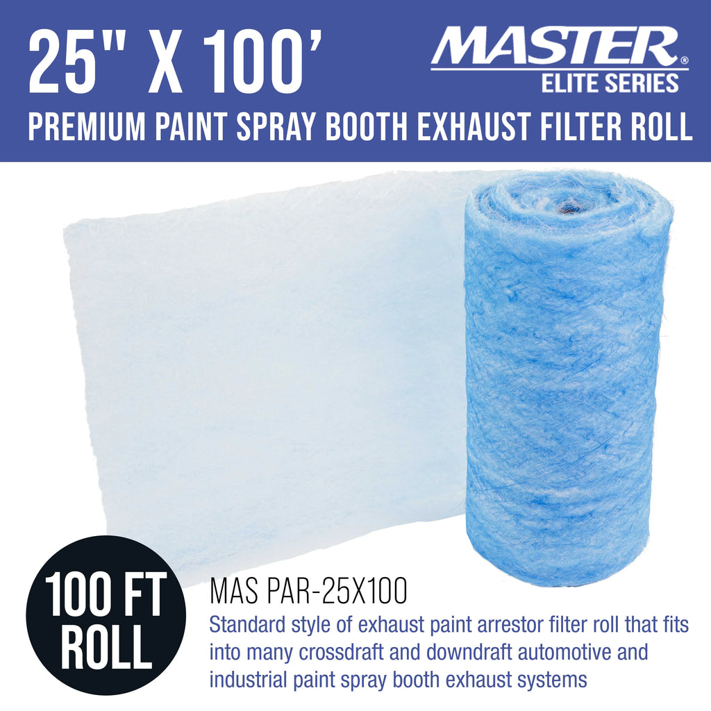Premium Elite Auto Paint Roll, Fiberglass - 18 Exhaust Heavy-Duty Arrestor in Traps Gram Spray Paint Paint 100' Filter Master Particles Autobody x Booths Overspray Booth Captures 25" - Refinish