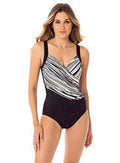 Control Slimming Tummy 10 One pc Women's Miraclesuit Underwire Swimsuit,Black,