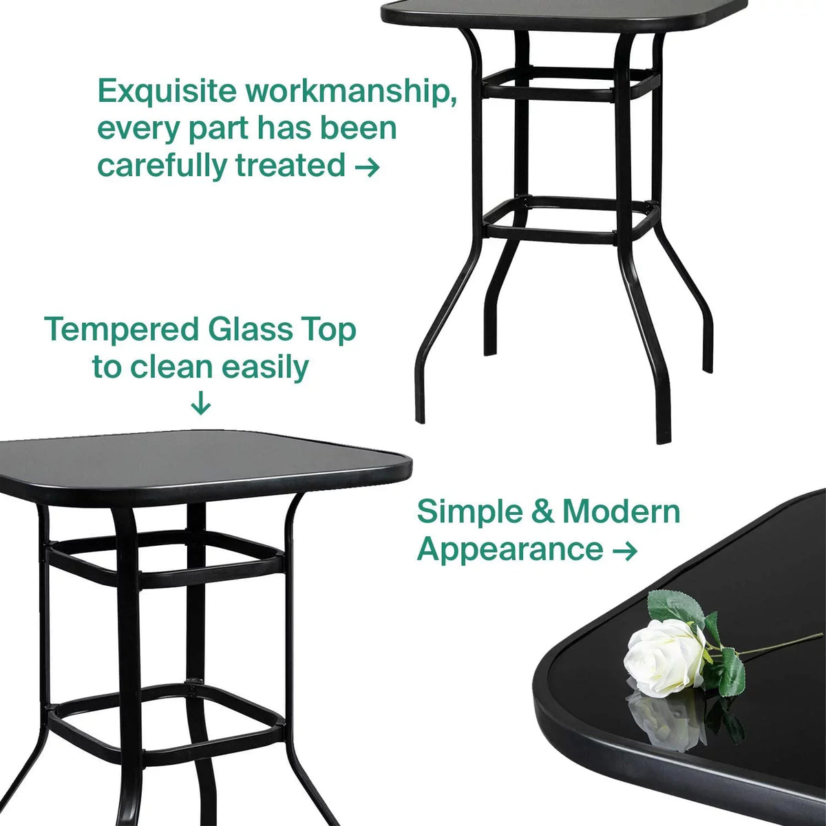 Shape Table Poolside Gianna For Glass Decor Squire Bar Bistro Porch