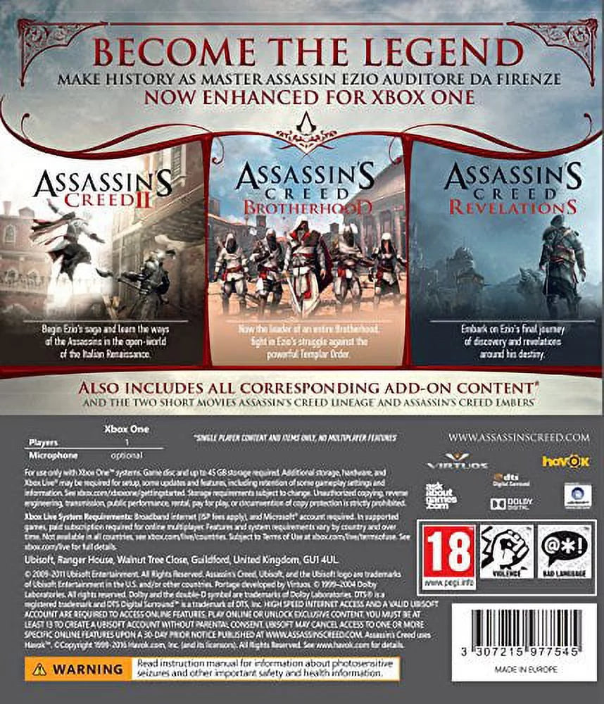 Creed One) Ezio Collection The (Xbox Assassins