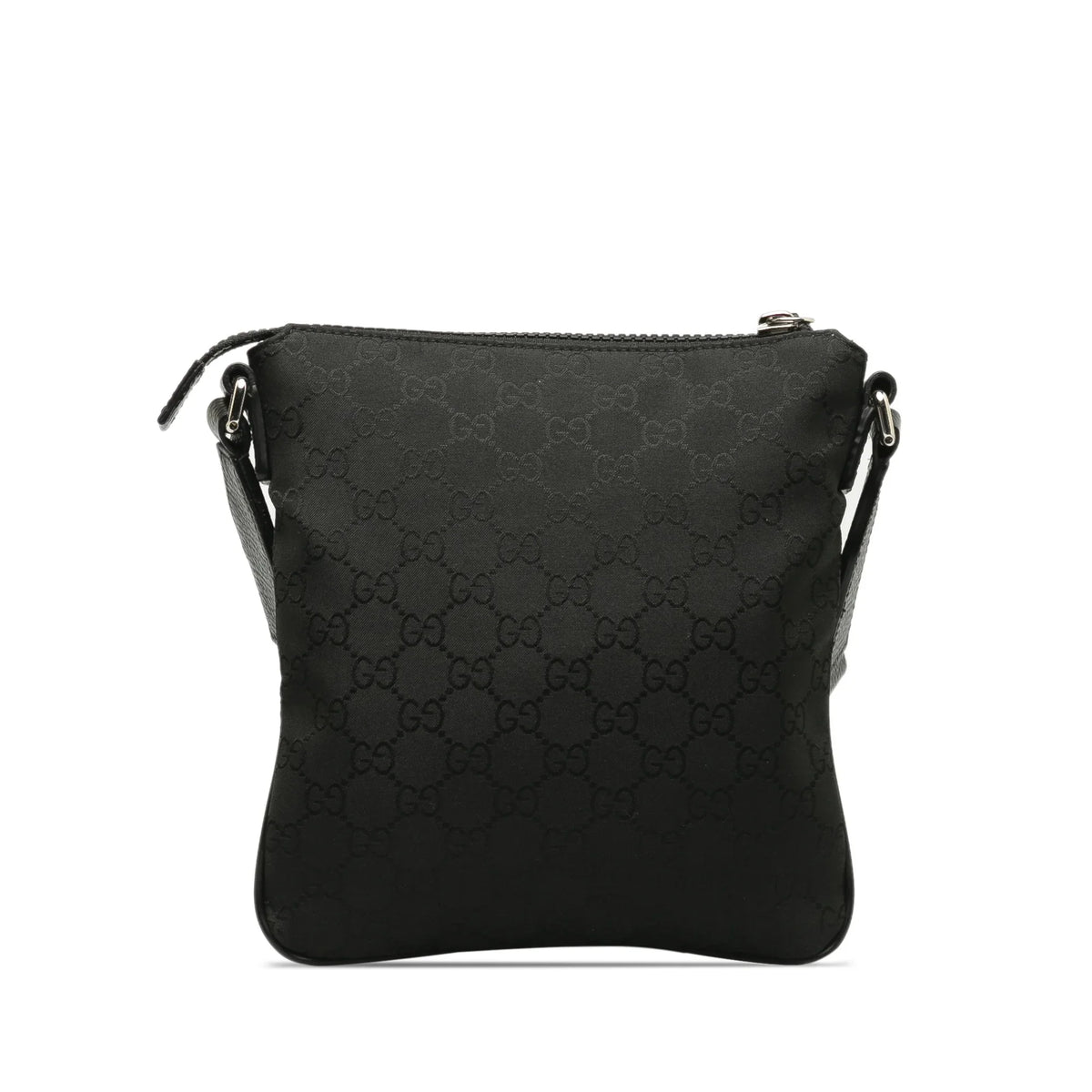 Fabric GG (Good) Pre-Owned Authenticated Nylon Gucci Web Black Crossbody Bag Unisex Crossbody