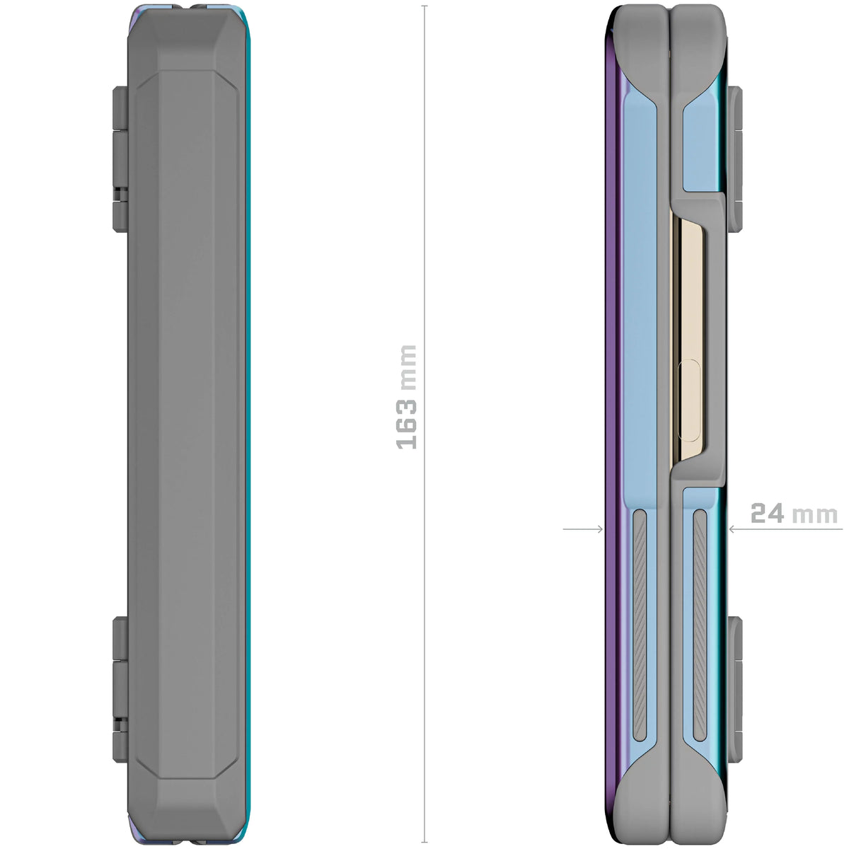 Cover Slim Z Ghostek Metal Atomic (Prismatic) Fold Clear Galaxy Case Aluminum Samsung 5 Phone