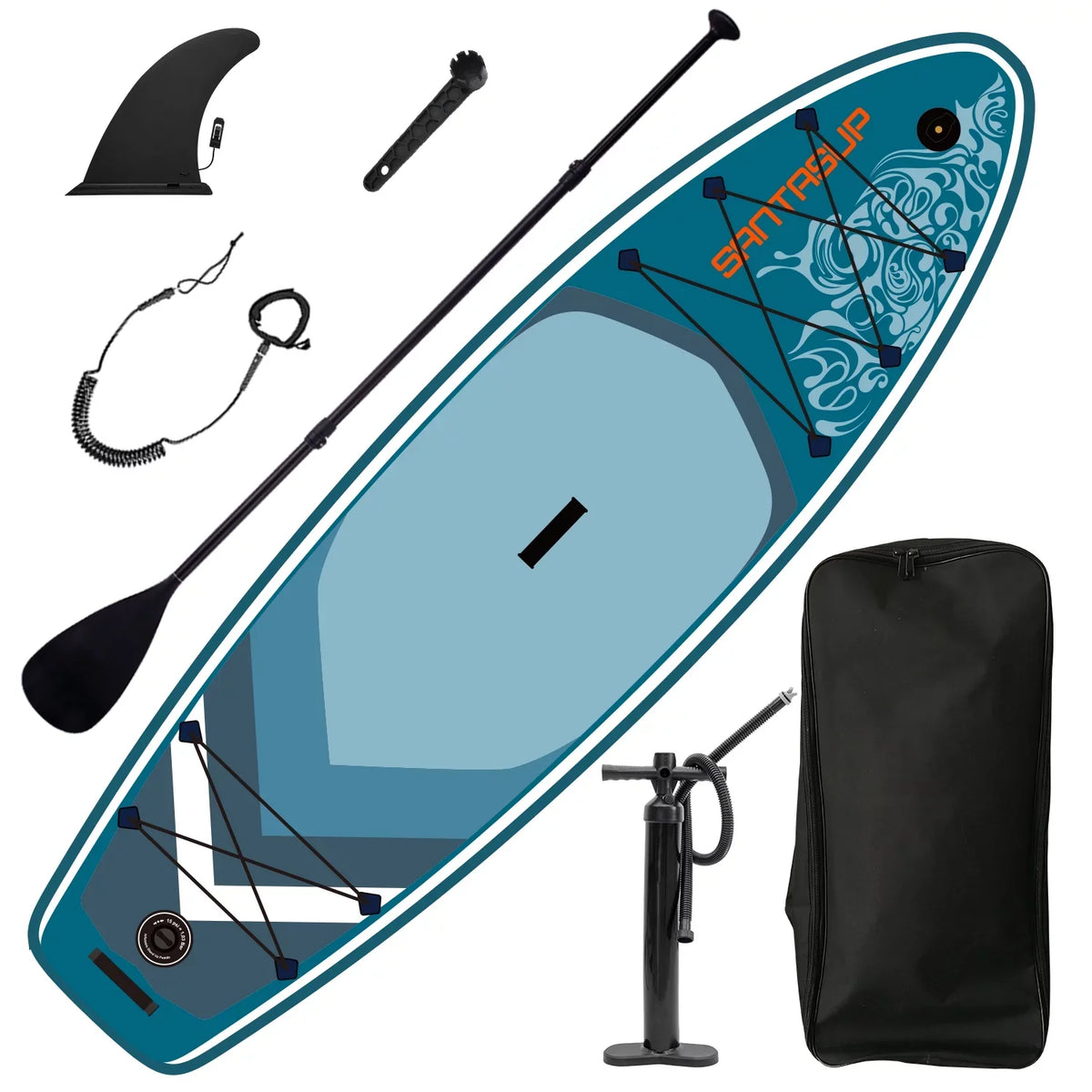 Board 9.9'x33"x5" Inflatable With Stand Paddle Accessories Up