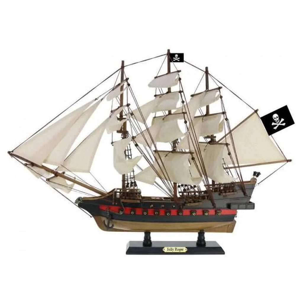 Roger 20 Model Handcrafted Pirate Captain Model Pan Ships Wooden Jolly Ship White Peter Hooks in. from Sails