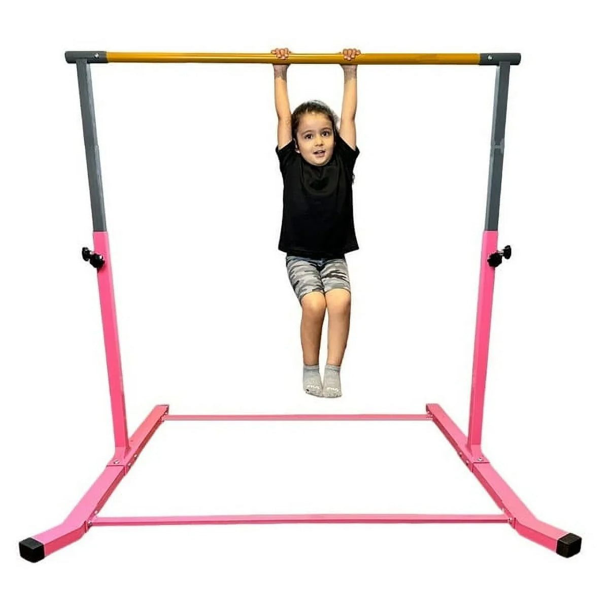 Gymnastics, Durable Bar Equipment, Gymnastic Junior Training Heavy for Kip 5 Duty Star-TD Strong Legs, Expandable Bar, FT, Height Adjustable and Pink Home Horizontal 3-5 Curved Kids,
