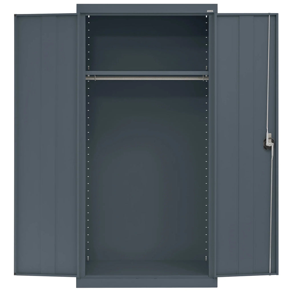 Wardrobe Charcoal Adjustable x 24"D with Cabinet Series x 72"H, Elite Shelf, 36"W