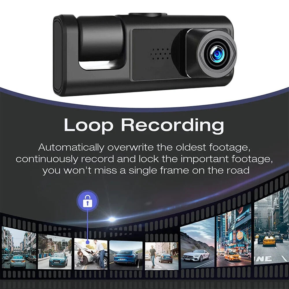 Front/Rear/Inside Dash Cam G-sensor 1080P Dual Lens Jinyi Camera Video Car Recorder