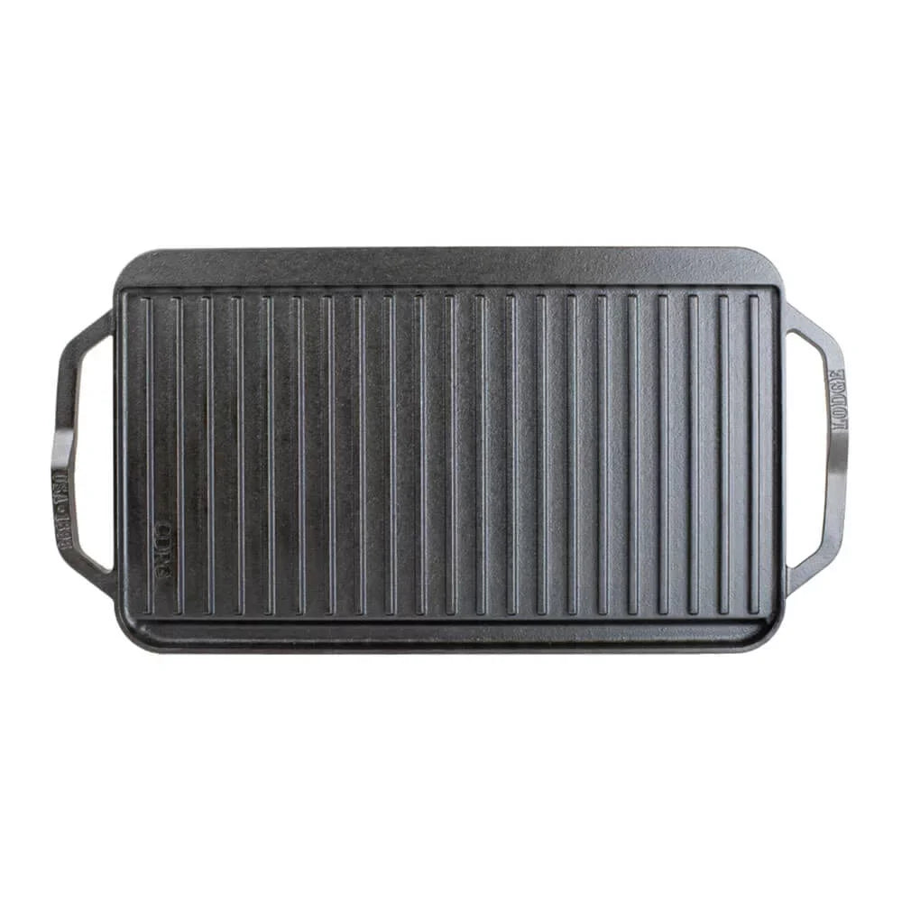 with Skillet & Handles Reversible Iron - Collection Cast Iron Grill Griddle Oven, Flat Stovetop, for - Fire Cast Burner Grill/Griddle Open Lodge Double Cast Chef or Grill, Iron