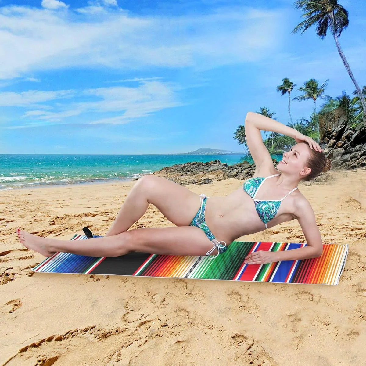 Towel, Towel Yoga Free Quick Blanket, Pool Thin Bestwell Serape Towel Beach Sand Blanket Multipurpose Microfiber Bath 30”X60” Oversized Lightweight Swim Mexican Stripes Towel Dry Shower