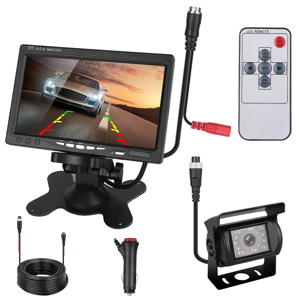 Night Waterproof Car Trunk Parking SUV with Vision IP67 for Parking Reverse Camera, Car System, Rearview Reverse Vehicle 7In Car Backup Monitor Camera, Van System Reverse