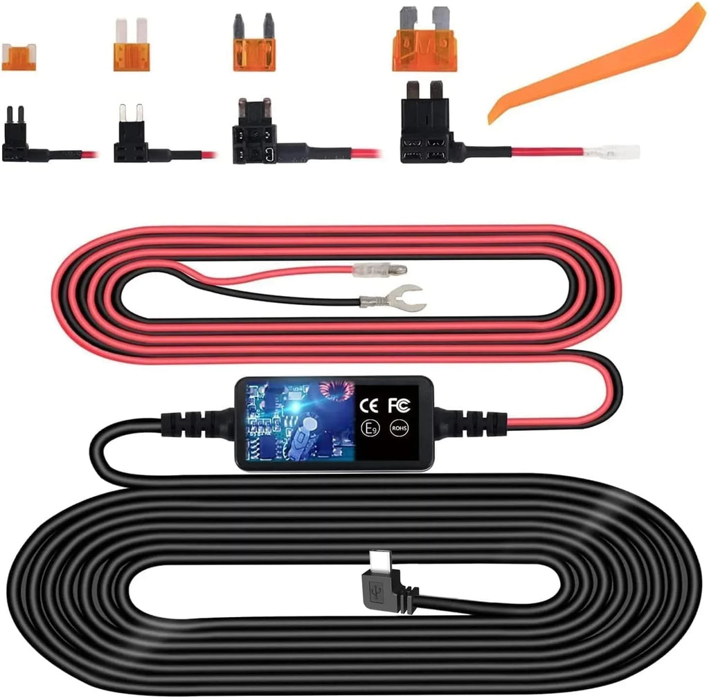 Cam Hard Kit,Type-C 12V-24V Kit,USB Camera Kit Hardwire C Dashcam, Wire Dash Wire for Plozoe 5V Hard Fuse to Dash Car