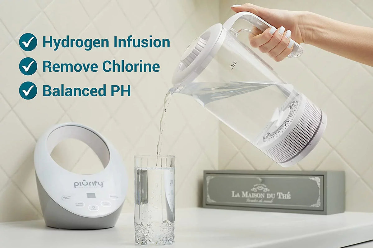 Electrolysis Water Filtered Rich Sulf Water Jug Generator Calcium Hydrogen Alkaline Water with - with Concentrator and Levels PH Balanced Pitcher PEM Purified Technology. SPE Hydrogen and