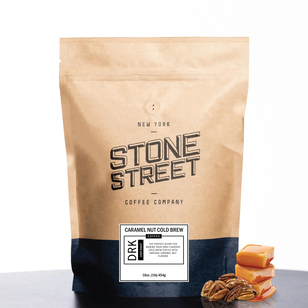 Cold Coffee, Ground, Colombian, Acid, Street Natural Nut Flavor, Low Coarse 1lb Roast Caramel 100% Stone Gourmet Brew Flavored Dark