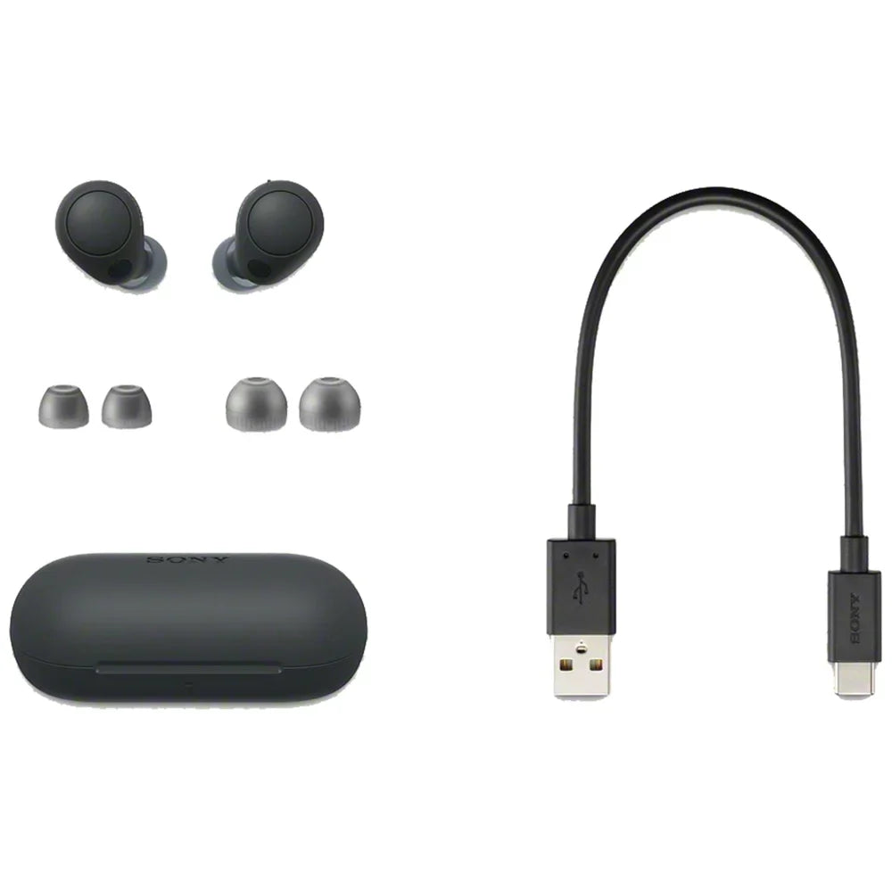 IPX4 Mic Wireless and Noise with Sony WF-C700N Headphones Resistance, Black in-Ear Canceling Box Bluetooth Open Earbud Truly Water