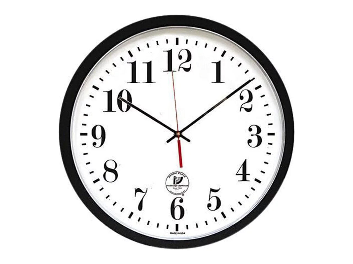 Lighthouse Chicago Contemporary 67403302 Clock Black ATOMIC